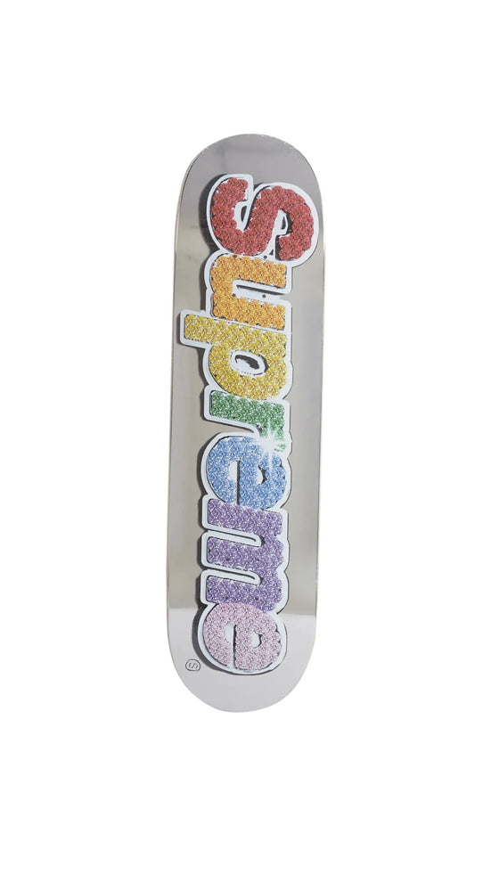 Supreme Bling Box Logo Skateboard Deck Platinum