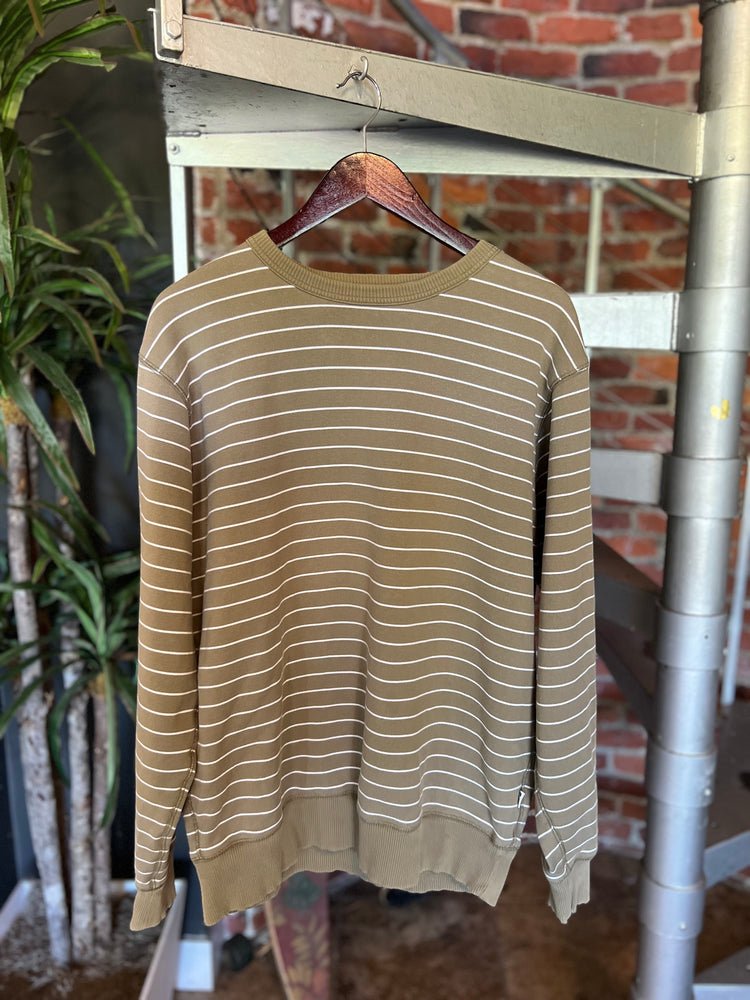 Stussy Taupe Stripe Crewneck Sz XL