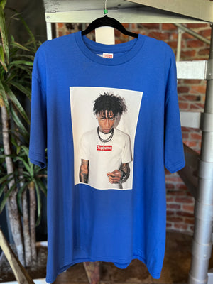 
                  
                    Load image into Gallery viewer, (DS) Supreme NBA YoungBoy Photo Tee Royal Blue Sz XL
                  
                