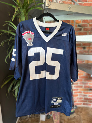 
                  
                    Load image into Gallery viewer, Vintage Nike Penn State Nittany Lions 25 Curt Warner Navy 1983 Sugar Bowl Sz M
                  
                