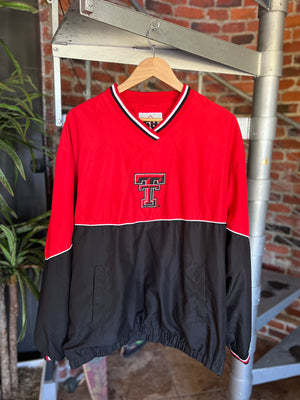 
                  
                    Load image into Gallery viewer, Vintage Texas Tech Red Raiders Light Varsity Jacket Sz L
                  
                