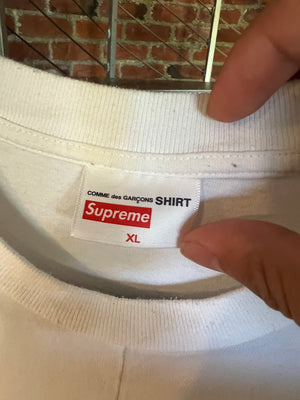 
                  
                    Load image into Gallery viewer, Supreme Comme Des Garcons SHIRT Box Logo T-Shirt Size XL
                  
                